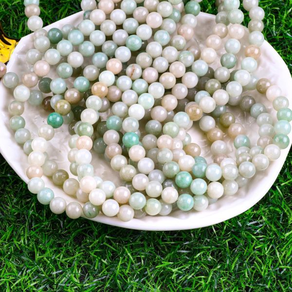 She Tai Jade Round Bead Natural Crystal Gemstone Different Bead Size Loose Bead Strands for DIY Jewelry Making