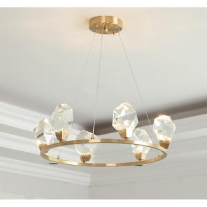 Modern Circle Rectangle Chandelier Lighting Living Dining Room Diamond Crystal