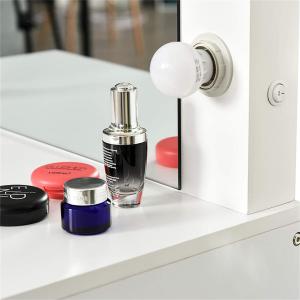 Modern MDF Wood Touch Screen Mirrored Dresser White Color 140cm Height