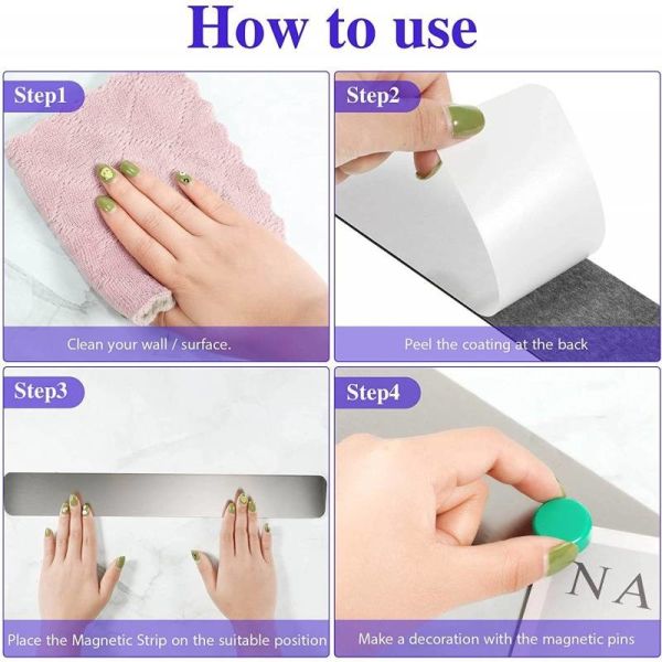 250mm 500mm Magnetic Art Hanging Display System Flexible Magnet Material Multifunction