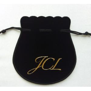 Silkscreen Flannel Drawstring Bag , SA8000 RoHS Velvet String Bag Portable