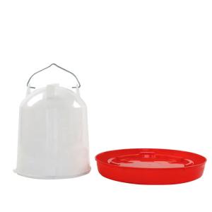 New Type Red Chicken Drinker With Leg Water Bucket Manual Poultry Feeder And