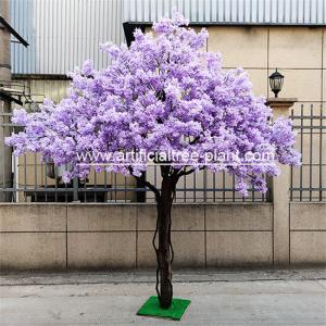Safe Jacaranda Wood Purple Artificial Flower Tree Fire Retardant