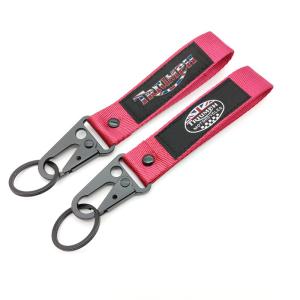 China ​​Custom Union Jack Rider Strap - Rebellious Pink Weave + Rivet-Reinforced Edges - Wear Your British Boldness​ on sale