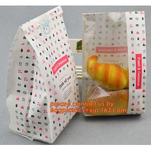 Quality Bakery bread sandwich donut packaging food grade kraft paper bag with clear window, custom printing disaposable food for sale