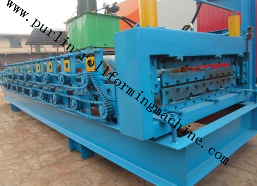 High Efficiency Double Layer Cold Roll Forming Machine for Roofing Tile / Wall