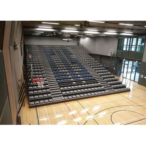Upholstered Padded Indoor School Bleachers / Power Control Retractable Bleacher