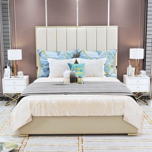 Wholesale Luxury Modern High Headboard Leather Soft Bed SZ-LU004