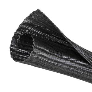 Quality 50mm Polyester Self Wrapping Split Braided Sleeving Flame Retardant for sale