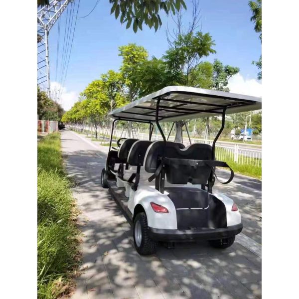 Blue 8-Seater Electric Golf Cart With Customizable Color And LOGO Perfect For Luggage Delivery At Weddings Or Airports