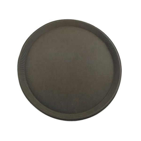 18 Inch Nonslip Round Plastic Tray Large Recycled Plates Rubber Serving Tray For