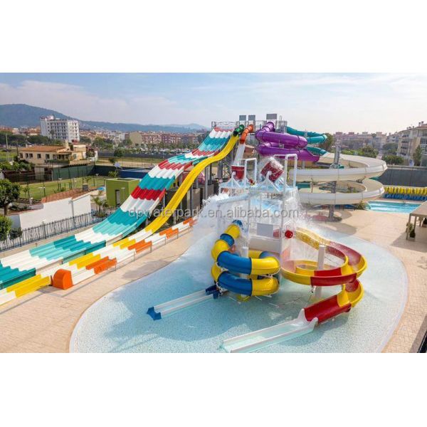 Customized Aqua Park Commercial Outdoor Water Feature Equipment Kids Pool Play Equipment Water Park Slides For Sale