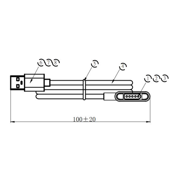 5Pin Custom Rectangle Male And Female Magnetic Cable Connector On Electronic Product