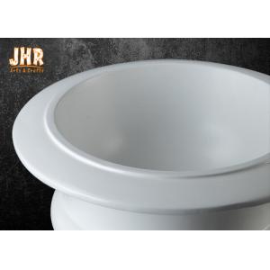 Large Fiberglass Flower Pots Glossy White Modern Style