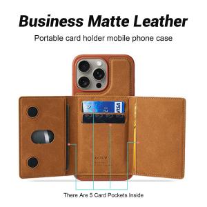 Custom IPhone Leather Phone Cover Wallet With Card Holders
