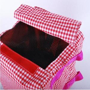 Red Lovely Checked Canvas Girl’s Pet Carriers odm-z17