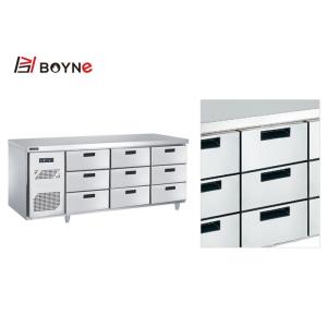 Counter Industrial Catering Fridge Self - Closing Nine Drawers SS201 Adjustable