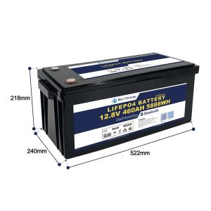 LiFePO4 Lithium Battery 12V 460AH with 200A current BMS with BT and self heating