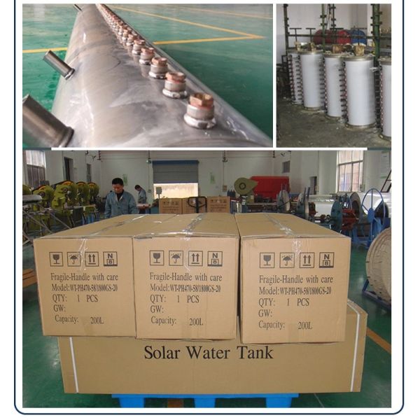 heat pipe compact pressurized solar water heater 100liter