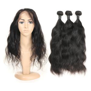 China Long Double Weft 360 Lace Frontal Closure Natural Wave Human Virgin Hair on sale