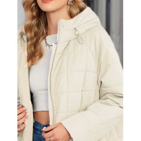 Simple Elegant Spring Autumn Padded Coat For Mature Women Basic Style No Cumbersome Design No Flashy Embellishments