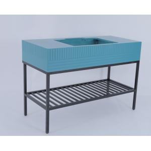 Stainless Custom Modern Bathroom Vanity With Metal Console