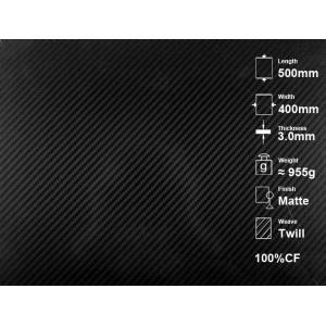 High strength weight ratio Twill Matte Carbon Fiber Plate Board 3.0mm with 3K