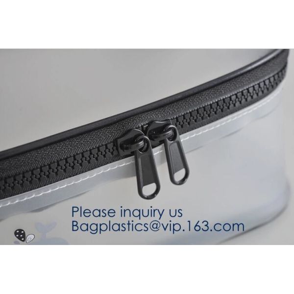 Small Clear PVC Waterproof Bag with Zipper Closure, Mini Portable Transparent Plastic Organizer Pouch for Cosmetic, Make
