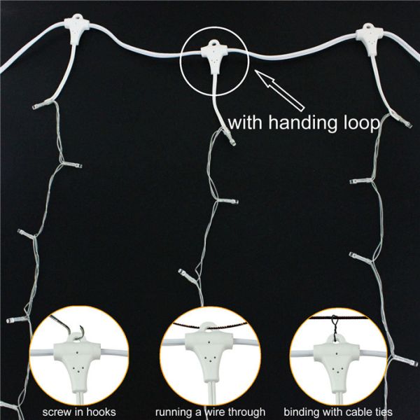 Holiday Cool White Low Voltage Curtain Lights 31V 6M Length 600LM