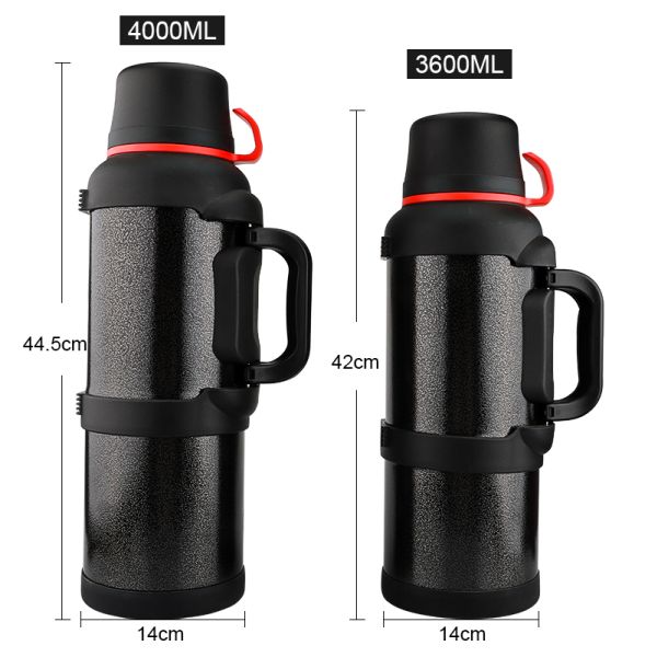 Stainless Steel Plastic Travel Water Bottle Sports Thermos Travel Pot Camping Flask 3 Litre Big Tea