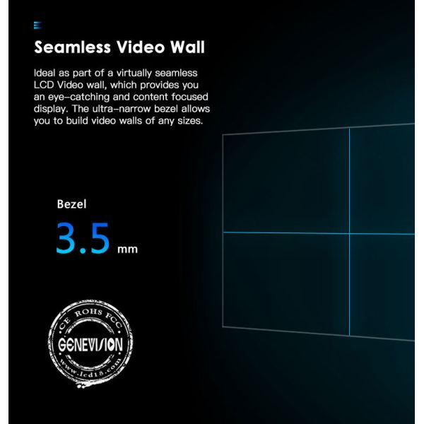46 49 55 Inch Ultra Narrow Bezel 3x3 LCD Video Wall