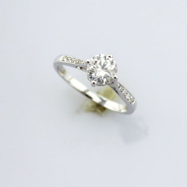 Buy White Gold Plated Cubic Zirconia 925 Silver Engagement Ring(F37) at wholesale prices