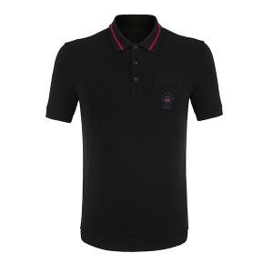 Custom Logo Embroidery Men's White Black Cotton Polo Shirts for Skin-friendly