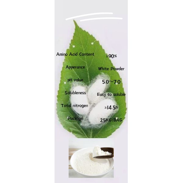 PH5~7 Nature Silk Amino Acid Silk Fibroin White Pure Amino Acid Powder For Cosmetics