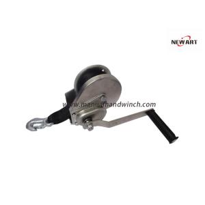 Automatic Brake Hand Winch / 545kg Capacity Manual Cable Winch With Black Strap 1200lbs Boat Trailer