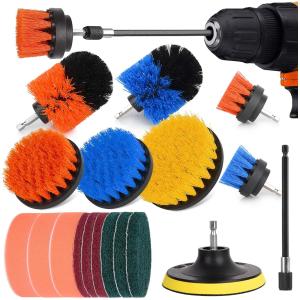 18 pieces brush attachment drill, rim brush set, power drill cleaning brush
