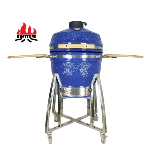 KIMSTONE Kamado 22 Inch L Keramik Grill Blue Barbeque Charcoal Industrial