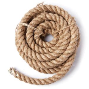 Quality Customized Dia 38 mm 3 Strand Natural Brown Jute Ship Boat Rope for Within 0-1000m for sale