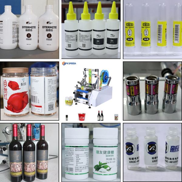 Electric Driven Desktop Semi Automatic Labeling Machine for Round Glass Plastic Bottle