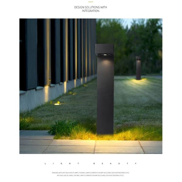 IP65 LED Lawn Lamp 3000k 7 Shaped Seven Watt AC277V H600mm Size