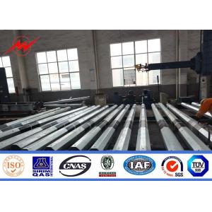 Anti - Ultraviolet 45FT Distribution Galvanized Steel Pole With Cross Arm