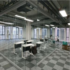 Movable Partition Walls Tempered Glass Partition Without Aluminum Retractable
