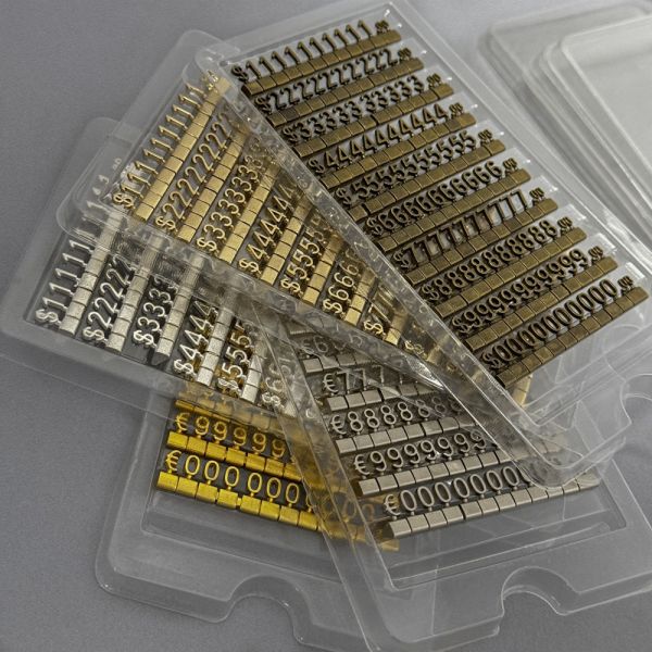 3D Metal Pearl nickel color Pricing Cube for Jewelry Watches and Garment