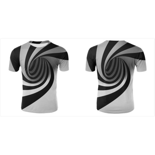 3D V Neck Men Women Custom Sublimated T Shirts Hypnotic Funny Printing Short