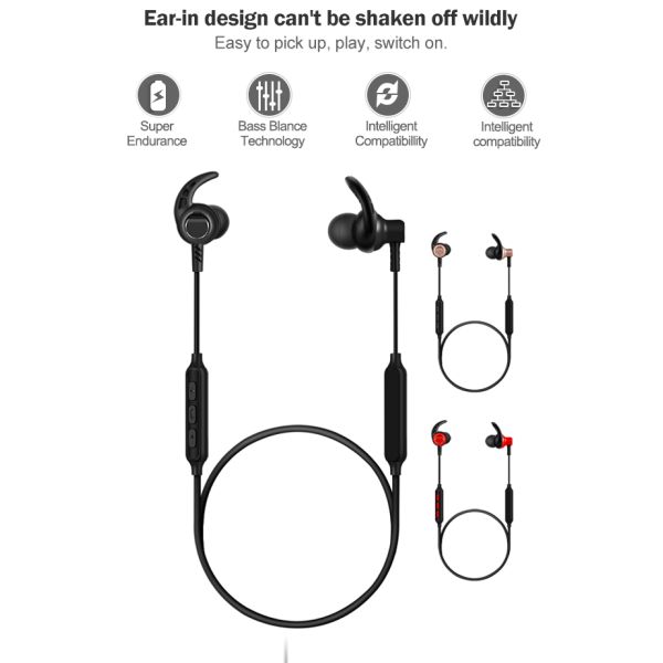 110mAh Neckband Bluetooth Headphones V5.2 Sport Noise Cancelling Headset For Gym Running