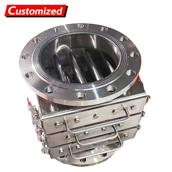 custom Strong Magneticlron Removal Box Semiautomatic Drawer Iron Remover for Large Powder Particles Mechanical Magnetic Grid Pipe Filter Magnetic