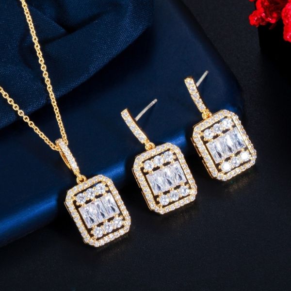 Wedding Bridal Jewelry Sets For Women Rhinestone Crystal Jewelry Set Bracelet Earrings Female Set Jewelry Accessories