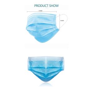 17.5*9.5cm Face Mask With Elastic Ear Loop , Non Woven Disposable Mask