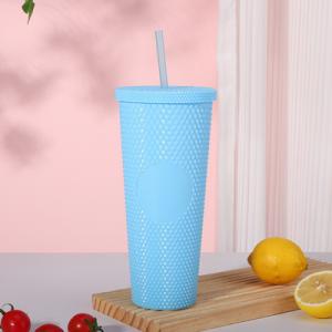 Quality Holiday Icy Lilac Bling Studded Plastic Cold Cup Tumbler 24oz for sale