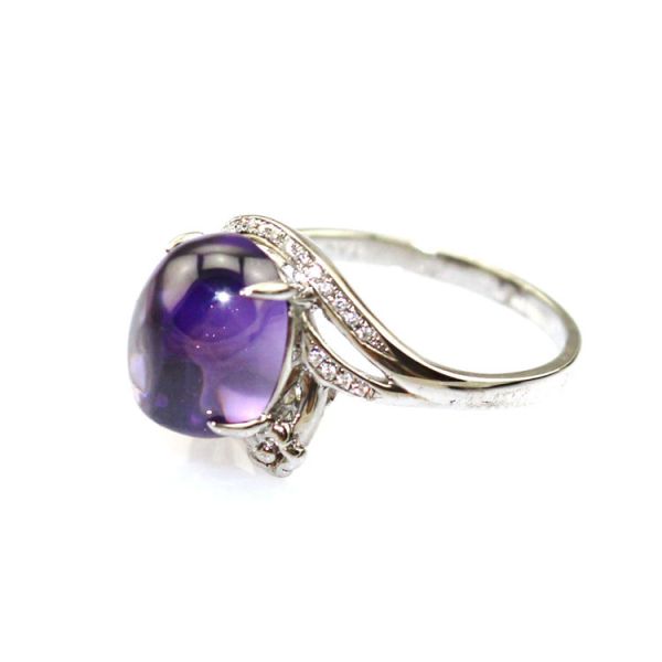 Women Jewelry 925 Silver Ring with 8mmx10mm Oval Blue Topaz Cubic Zircon(F13)